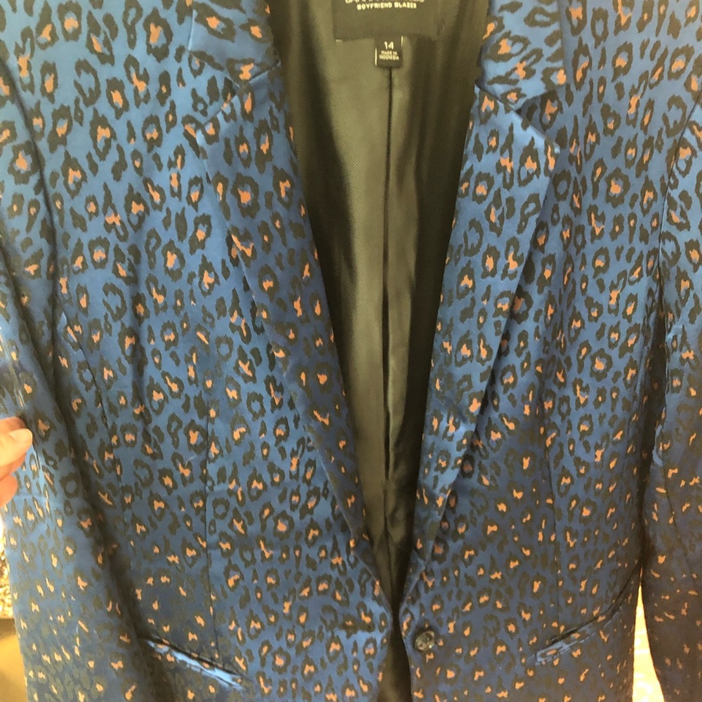 💙 Banana Republic Navy Leopard Blazer 💙